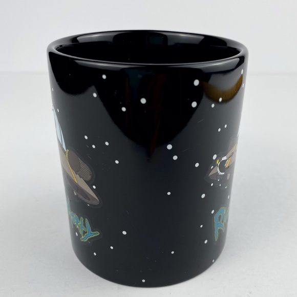 Rick and Morty coffee mug, black spaceship cup, 2017 Adult Swim - Picture 5 of 9